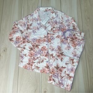 Karen Neuburger Women's Pajama Set RLK0336‎ Natural Floral 2PC NWT Size Small